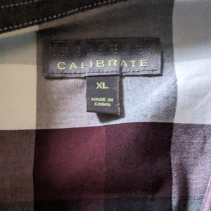 Long Sleeve dress shirt wht/wine, size XL (Nordstrom) 96% Cott, 4% Lastol